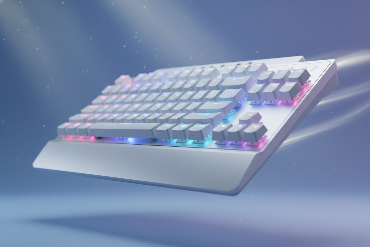 clavier qui vole gamer blanc